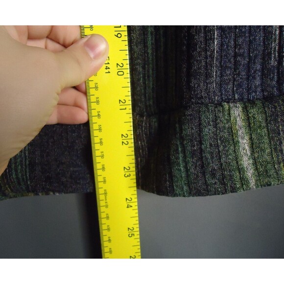 Simply Vera Wang 3/4 Sleeves Green Vertical Stripe Banded Bottom W/Tie Sz Small - Picture 7 of 8